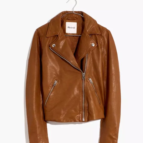 Madewell: Washed Leather Motorcycle Jacket - Picture 1 of 3